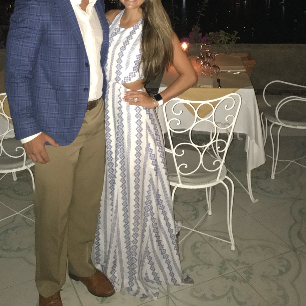American Threads Blue and White Maxi Dress